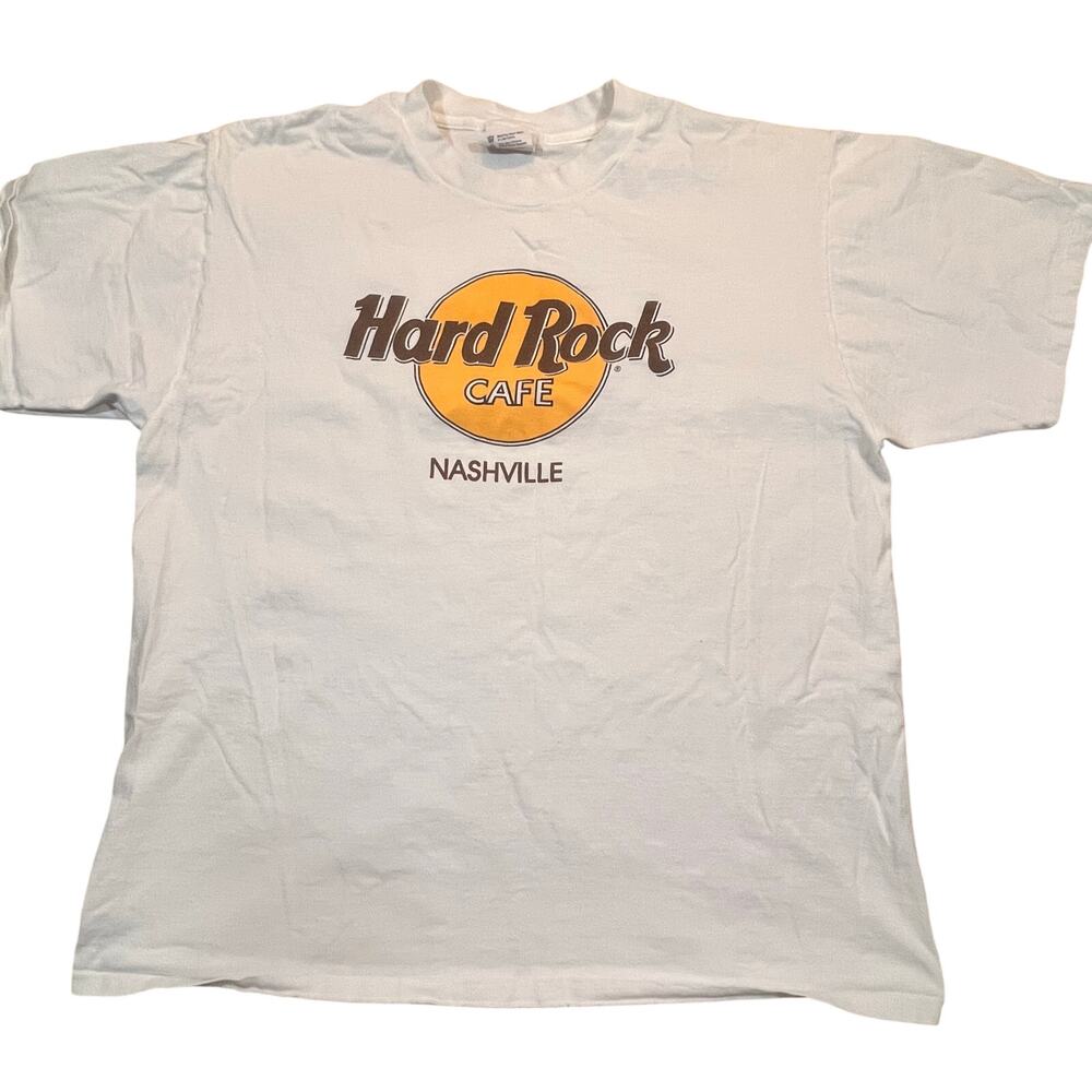 Vintage Hard Rock Cafe Nashville Single Stitch T Shirt Mens XL White
